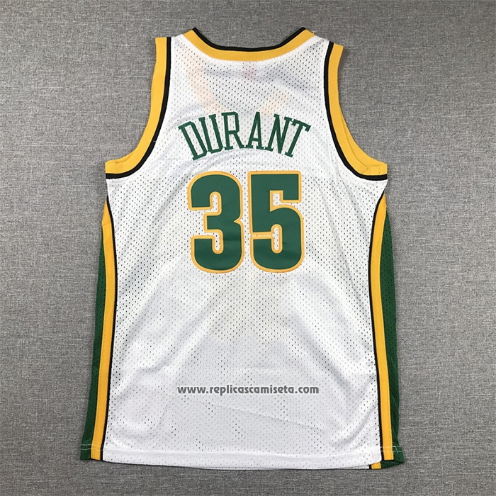 Camiseta Nino Seattle SuperSonics Kevin Durant #35 Mitchell & Ness 2006-07 Blanco